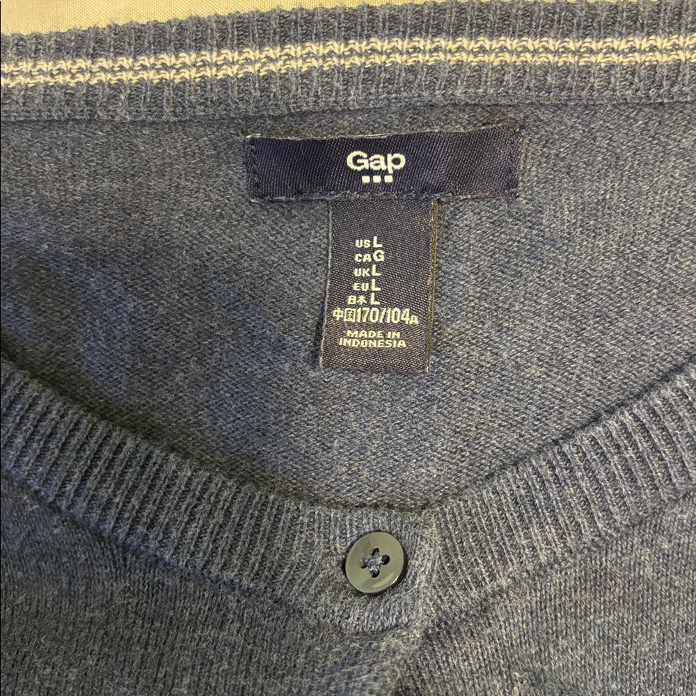 GAP Navy Blue 3/4 Length Sleeve Button-Up Cardigan - Picture 2 of 6